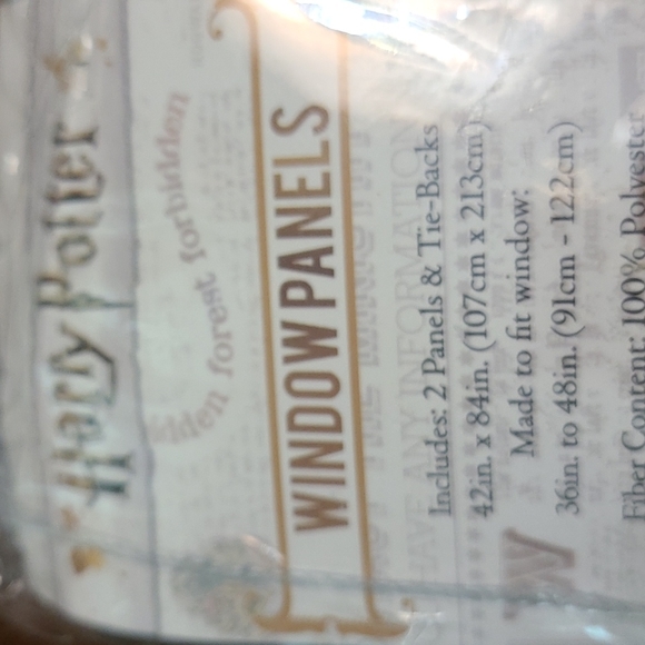 New Harry Potter Window Panels (2) with tie backs. - Picture 3 of 3